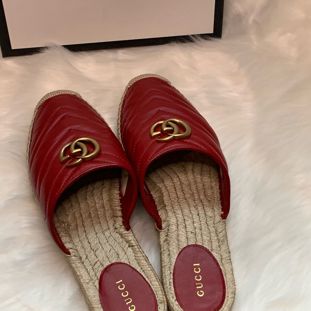Gucci Hibiscus Red Pilar Espadrilles mules - Picture 3 of 6